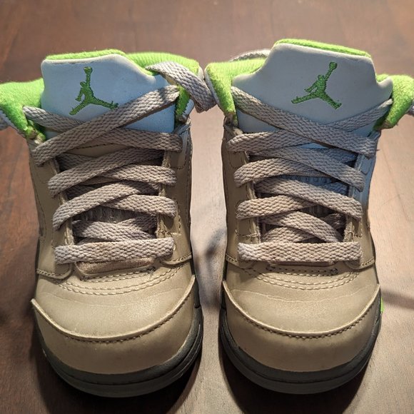 Air Jordan Retro 5 Green Bean - Size Toddler 5C - Picture 4 of 14